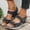 Dark Blue, variant on Plus size casual sandals Women's sport Style Velcro one-line comfortable fish mouth sandals