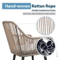 thumbnail image 6 of JOIVI 7-Piece Patio Dining Set, Outdoor Dining Furniture for 4-6 people, Patio Wicker Dining Set with Rattan Chairs and Dining Table for Backyard, Deck( Tan & Straight-line Back), 6 of 8