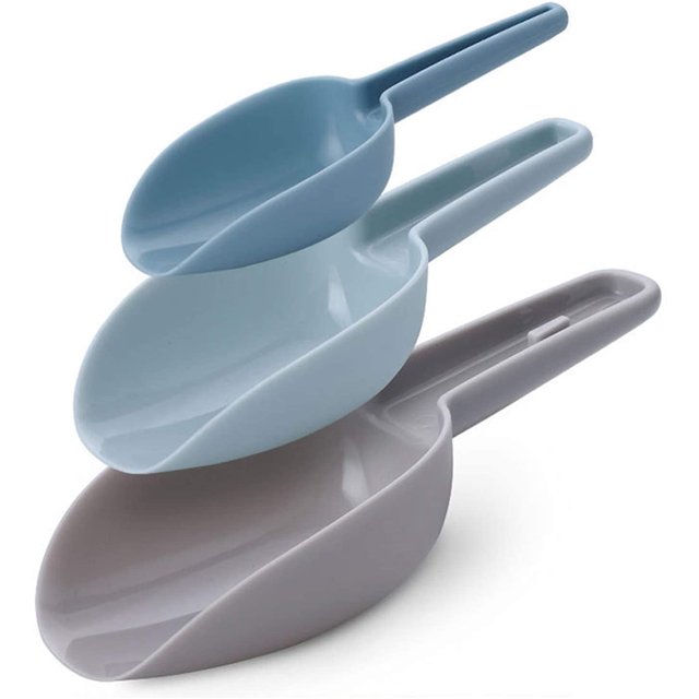 Cuchara de helado de plástico multiusos para el hogar, cuchara de harina espesada para cocina, Bar, Buffet, fiesta, 3 unidades por juego Rojo Verde