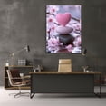 thumbnail image 5 of Mudket Pink Heart Zen Stones with Cherry Blossoms Canvas Wall Art, Framed Ready to Hang, Romantic Floral Spa Wall Decor for Living Room Bedroom Bathroom Office, Calming Nature Print - 12"L x 8"W, 5 of 10