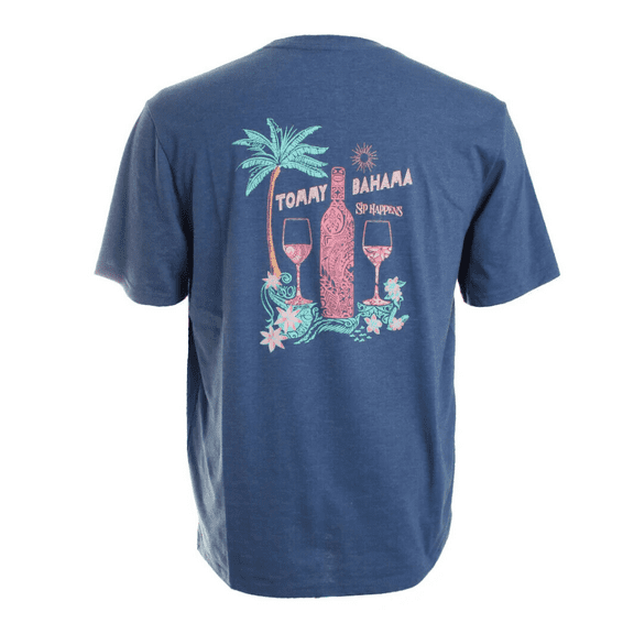 Tommy Bahama Sip Happens Graphic T-Shirt Navy Heather Small
