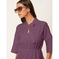 thumbnail image 5 of Moomaya Solid Bow-Knot Dress For Women, Ruffle Sleeve Tiered Flared Dress, 5 of 9
