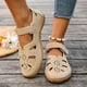 thumbnail image 2 of Sandalias de las Mujeres Cómodas Cerradas Dedo Hueco Fuera Pisos, Zapatos Casuales de las Mujeres Más Tamaño Correa Ajustable Primavera Verano, 2 of 9