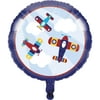 Lil' Flyer Airplane 18" L Metallic Balloon - Pack of 10