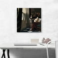 thumbnail image 2 of ARTCANVAS Woman Writing a Letter With Her Maid 1670 Canvas Art Print by Johannes Vermeer - Size: 18" x 18" (0.75" Deep), 2 of 9