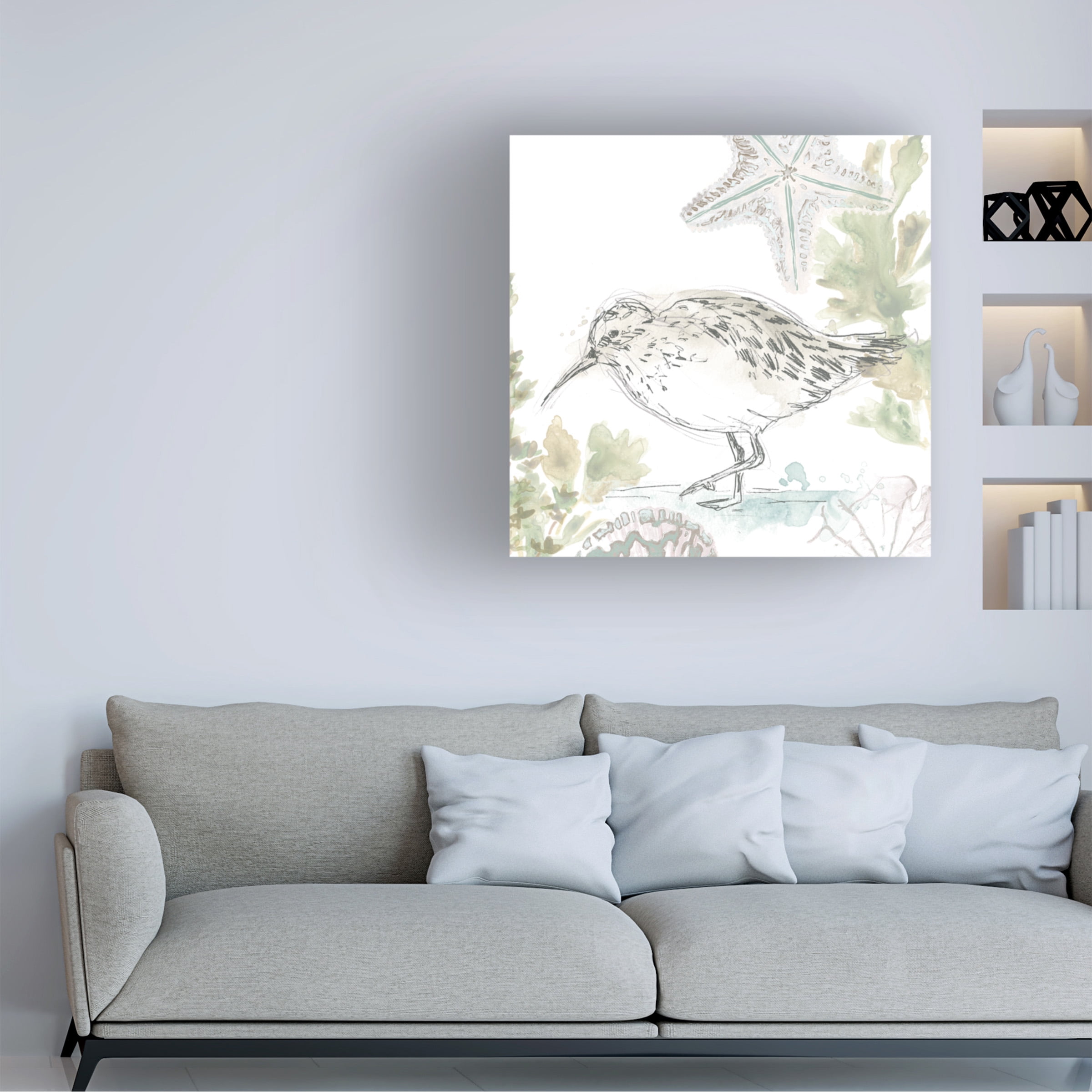 June Erica Vess 'Seaside Sandpipers II' Canvas Art