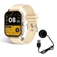 thumbnail image 4 of Hombres Reloj inteligente Digital Bluetooth compatible Llamada Pantalla táctil Reloj de pulsera Fitness Ritmo cardíaco Reproductor de música Smartwatch Electrónica Correa de silicona dorada Inevent EL005787-06B, 4 of 6
