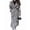 Gray, variant on Womens Faux Suede Long Trench Coat Notched Lapel Double Breasted Pea Coat Overcoat with Belt Light Brown M