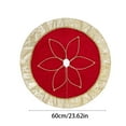 thumbnail image 2 of Red Velvet Christmas Tree Skirt with Gold Sequin Snowflake - Festive Holiday Decoration for Home Decor, 2 of 5