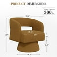 thumbnail image 5 of Hawsaiy Swivel Barrel Accent Chair, Oversized Teddy Upholstered Armchair with 360° Rotation, Modern Comfy Lounge Chair for Living Room, Bedroom, Office, Brown(1Pcs), 5 of 10
