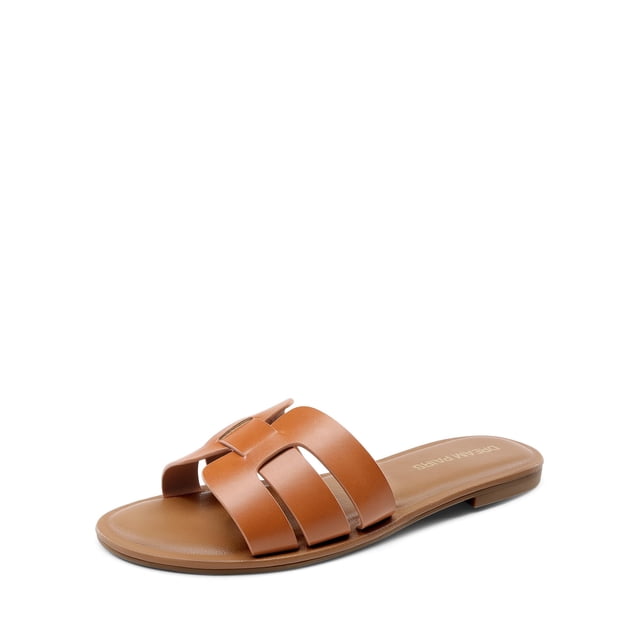 Sandalias tipo slide elegantes para mujer DREAM PAIRS marrón talla 6