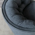thumbnail image 7 of Swivel Barrel Chair with Tufted Back, Fabric Accent Leisure Chair for Bedroom, Living Room, Gray, 7 of 7