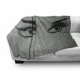thumbnail image 3 of Eyelash Soft Flannel Fleece Blanket, Female Eyes Dramatic Looking Woman on Denim Texture Image Monochrome Grunge Display, Cozy Plush for Indoor and Outdoor Use, 50" x 70", Grey Black, by Ambesonne, 3 of 6