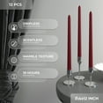 thumbnail image 6 of CANDWAX 12 inch Taper Candles Set of 12 - Dripless and Smokeless Candle Unscented - Slow Burning Candle Sticks Perfect as Dinner Candles and Household Candles – Burgundy Candles Taper, 6 of 6