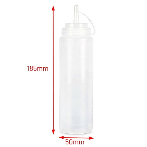 3Pcs Plastic Clear Squeeze Bottle Condiment Dispenser Ketchup Mustard Sauce 8Oz YIWEI