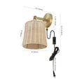thumbnail image 3 of SAFAVIEH Ciaran Tungsten Brass Metal Wall Sconce with Light Brown Rattan Shade, Set of 2, 3 of 8