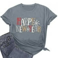 thumbnail image 4 of Fankiway T-Shirt Décontracté à Manches Courtes pour Femme avec Imprimé du Nouvel An, Col Rond, Haut à Manches Courtes, Haut/chemise à Manches Courtes à Col Rond, Ensemble de Vêtements pour Femmes, Tenues pour Femmes, Ensemble 2 Pcs, 4 of 7