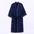 thumbnail image 6 of FAIWAD Women's Plush Bath Robe Fluffy Fleece Wrap Robe with Pockets 3/4 Sleeve Lounge Wear, 6 of 7