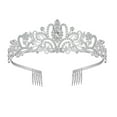 thumbnail image 1 of Tiaras Crowns for Women, Silver Crystal Tiara Crown Headband Princess Elegant Crown with combs for Women Bridal Wedding Prom Birthday Party, Halloween Christmas Costume, Silver, 1 of 7
