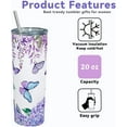 thumbnail image 3 of Butterfly Tumbler, Blue Purple Butterfly Gift, Butterfly Drinking Glasses/Tea Cup/Coffee Mug, Butterfly Decor Accessories- Butterfly Gifts for Women, Girls, Mom, Her, Kids - Butterfly Cup 20 Oz, 3 of 6