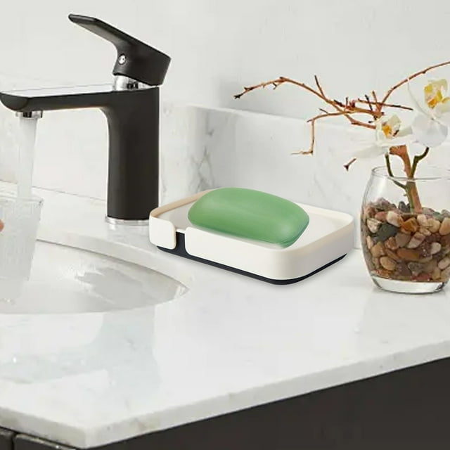 Boîte à Savon avec Couvercle Connectée pour Salle de Bain, Impression Européenne