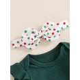 thumbnail image 6 of FEORJGP Toddler Girl 3 Piece Casual Outfits 0 3M 6M 12M 18M 24M Infant Baby Ruffle Long Sleeve Bodysuits Solid Ribbed Rompers Plaid Suspender Skirt A- Comfy Daily Clothes Set for Spring Fall, 6 of 7