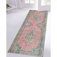 thumbnail image 5 of Bath Rugs, Farmhouse Decor Rug, Pink Rugs, Chenille Printed Design Rug, Floral Medallion Rugs, Runner Rugs, Bridesmaid Gift Rugs, Turkish Rug, 2.6'x9.2' - 80x280 cm, 5 of 9
