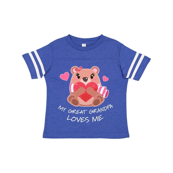 Inktastic My Great Grandpa Loves me- bear and hearts Boys or Girls Toddler T-Shirt