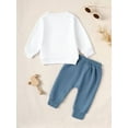 thumbnail image 2 of Newborn Baby Boy "Mama's Boy" Letter Printed Long Sleeved Top and Blue Pants Set 2PCs Fall Winter Infant Outfits, 2 of 5