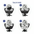 thumbnail image 4 of Paisley Office Chair Slipcover, Minimalist Oriental Florets Leaves Dark Colors Iranian Culture Featured Image, Protective Stretch Decorative Fabric Cover, Standard Size, Grey and White, by Ambesonne, 4 of 5