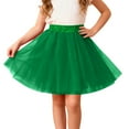 thumbnail image 2 of ZHOGXU Big Kids Girls Skirt Elastic Waist Solid Color Comfortable Stylish Mesh Tutu Skirts For Carnival Party And Daily Wear Green One Size, 2 of 4