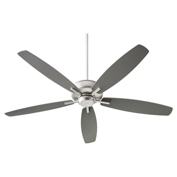 Carlile Way Ceiling Fan in Bailey Street Home Home Collection Style 60 inches Wide By 12.25 inches High-Satin Nickel Finish-Silver/Walnut Blade Color