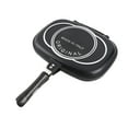 thumbnail image 2 of Rupoun 12.6 inches / 32 cm Double Sided Grill Pan, Aluminum Nonstick Portable Frying Skillet with Anti-Burn Handle, Black, 2 of 9