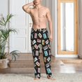 thumbnail image 2 of Naloa Colorful Retro Tape Pajama Pants Men, PJ Bottoms, Sleep & Lounge Pants-Large, 2 of 6