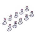 thumbnail image 5 of Qukaim Parches termoadhesivos con diseño de corazón de amor, 30 piezas de algodón de primera calidad, para mochilas, vaqueros, sombreros, chaquetas, fuertes adherencias, 6 cm, gesto, 5 of 5