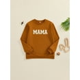 thumbnail image 6 of Mommy and Me Matching Outfits Letter Print Round Neck Pullover Long Sleeve Sweatshirts Tops, 6 of 10
