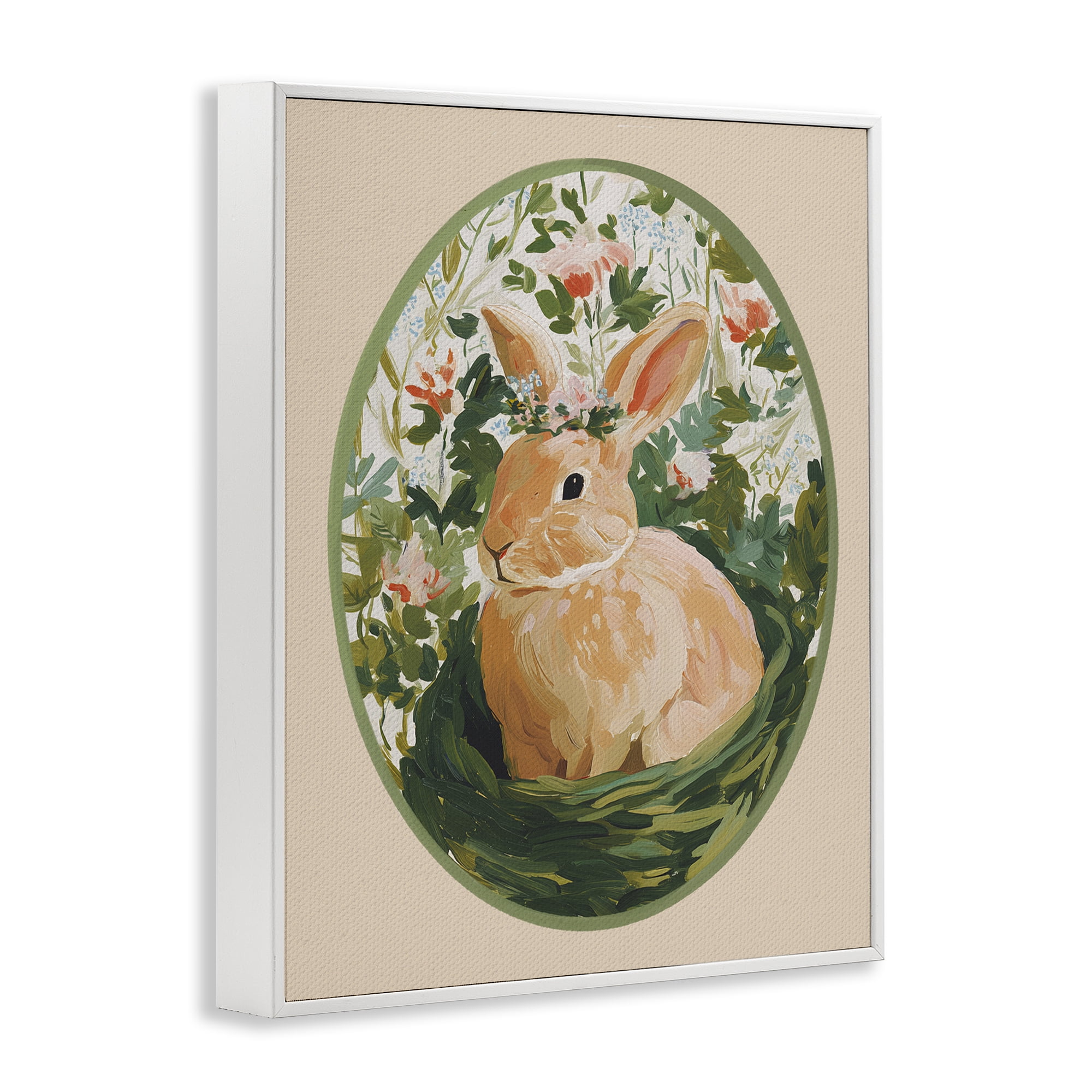Stupell Industries Bloom Nest Bunny White Framed Giclee Art, design by Yen