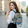 thumbnail image 6 of FORMRS Mini Backpack Purse for Women Quilted Travel Daypack Casual Shoulder Bag, Red Goldfish, 6 of 7