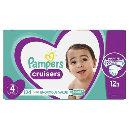 Pampers Cruisers Active Fit Taped Diapers, Size 4, 124 ct