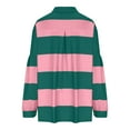 thumbnail image 5 of AJHSAKLt Hoodies for Women Oversized Sweatshirts Fall Fashion 2025 Striped Color Block Long Sleeve Button V Neck Pullover Tops Essentials Hoodie Pink, 5 of 5
