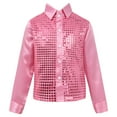 thumbnail image 1 of MSemis Chemises à Sequins pour Enfants Garçons Filles Costume de Danse de Rue Jazz Latin Rose 140, 1 of 6