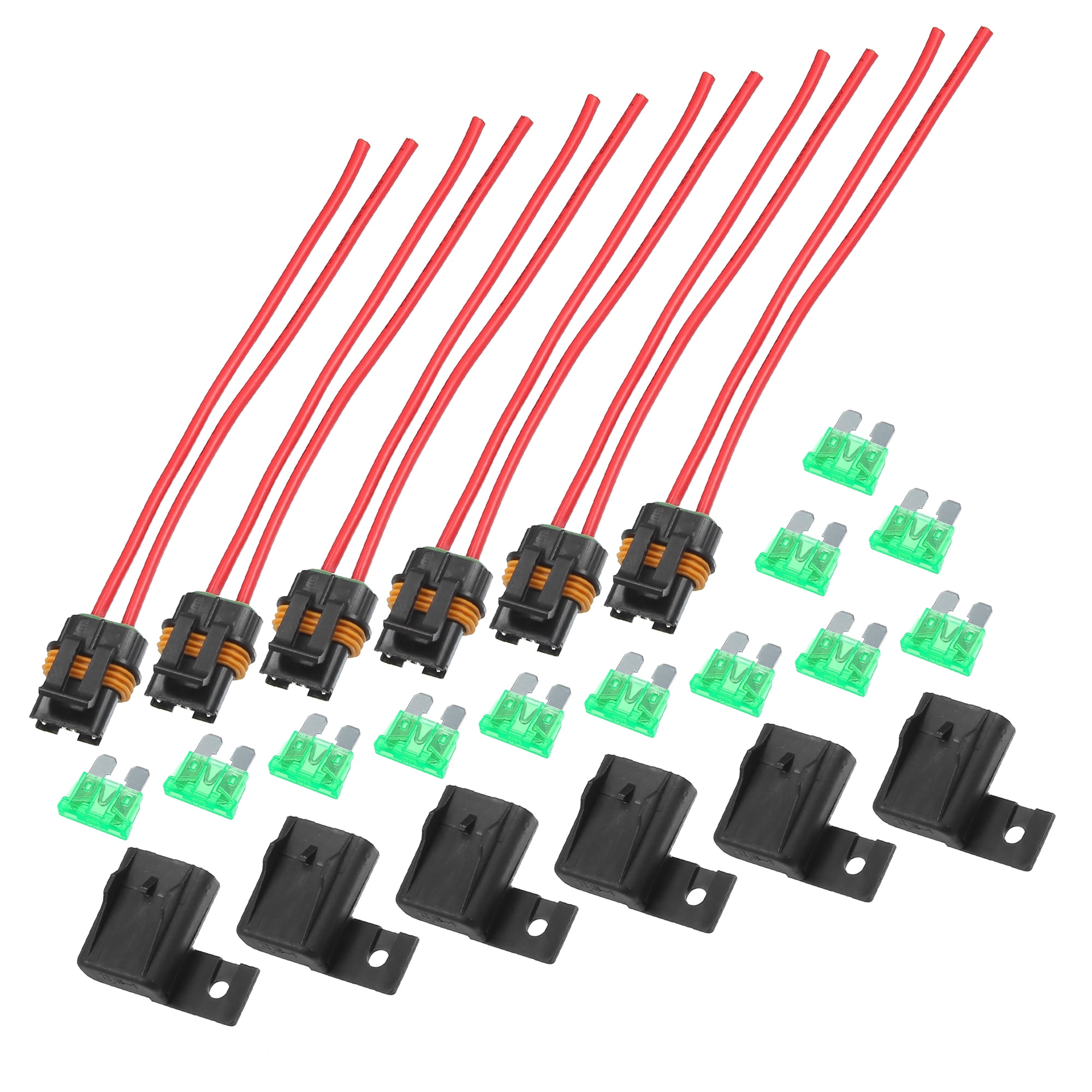 Unique Bargains 6 Set Car Inline Fuse Holder Waterproof Blade Style ATO