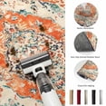 thumbnail image 5 of Small Round Rug 3Ft, Orange Beige Boho Non-Slip Washable Circle Rugs Carpet, Vintage Ethnic Abstract Art Floral Indoor Outdoor Rug Floor Mats Throw Runner for Bedroom Living Room Bathroom, 5 of 8