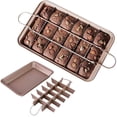 thumbnail image 3 of Molde rectangular antiadherente para brownies con divisores y base extraíble, perfecto para muffins, pasteles y cupcakes, acero al carbono duradero, 31 cm x 20 cm, 3 of 8