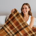 thumbnail image 5 of Orange Buffalo Plaid Fleece Throw Blanket for Couch, Fall Thanksgiving Checkered Microfiber Flannel Blanket for All Season, Lightweight Soft Throw Blankets for Gifts, Home Decor, 32"x47", 5 of 9