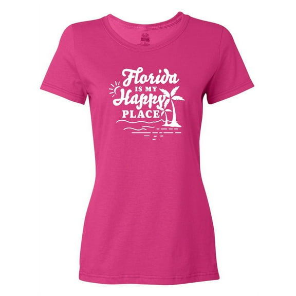 Inktastic Florida is My Happy Place with Palm Trees Women's T-Shirt