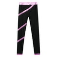 thumbnail image 3 of Hansber Kids Girls Figure Skating Pants Color Block Stretchy Gymnastic Yoga Workout Tights Pant Ice Pink 10, 3 of 5