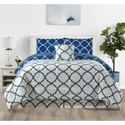 Lux Decor Collection King Size Comforter Set - Reversible 5 Piece Comforter set Hypoallergenic King Duvet Insert Bedding Set