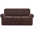 thumbnail image 1 of Sofa Cover Velvet Plush Sofa Slipcover with Separate Cushion Covers High Stretch Couch Slipcover Machine Washable Furniture Protector (Large, Chocolate), 1 of 6