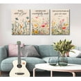 thumbnail image 3 of Christian Flowers Wall Art Bible Verse Floral Canvas Paintings Psalm Religious Faith Pictures Wall Decor Nursery Wildflower Scripture Posters Prints for Girls Room Living Bedroom Unframed, 3 of 6